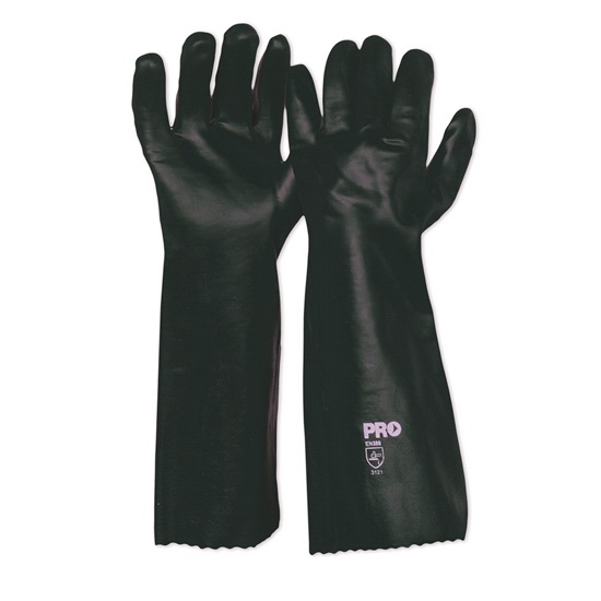 pair-45cm GREEN DOUBLE DIPPED PVC GLOVES