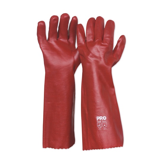 pair-PVC RED 45cm GLOVES