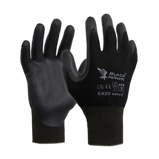 Black Hawk Nitrile Foam Dip Gloves