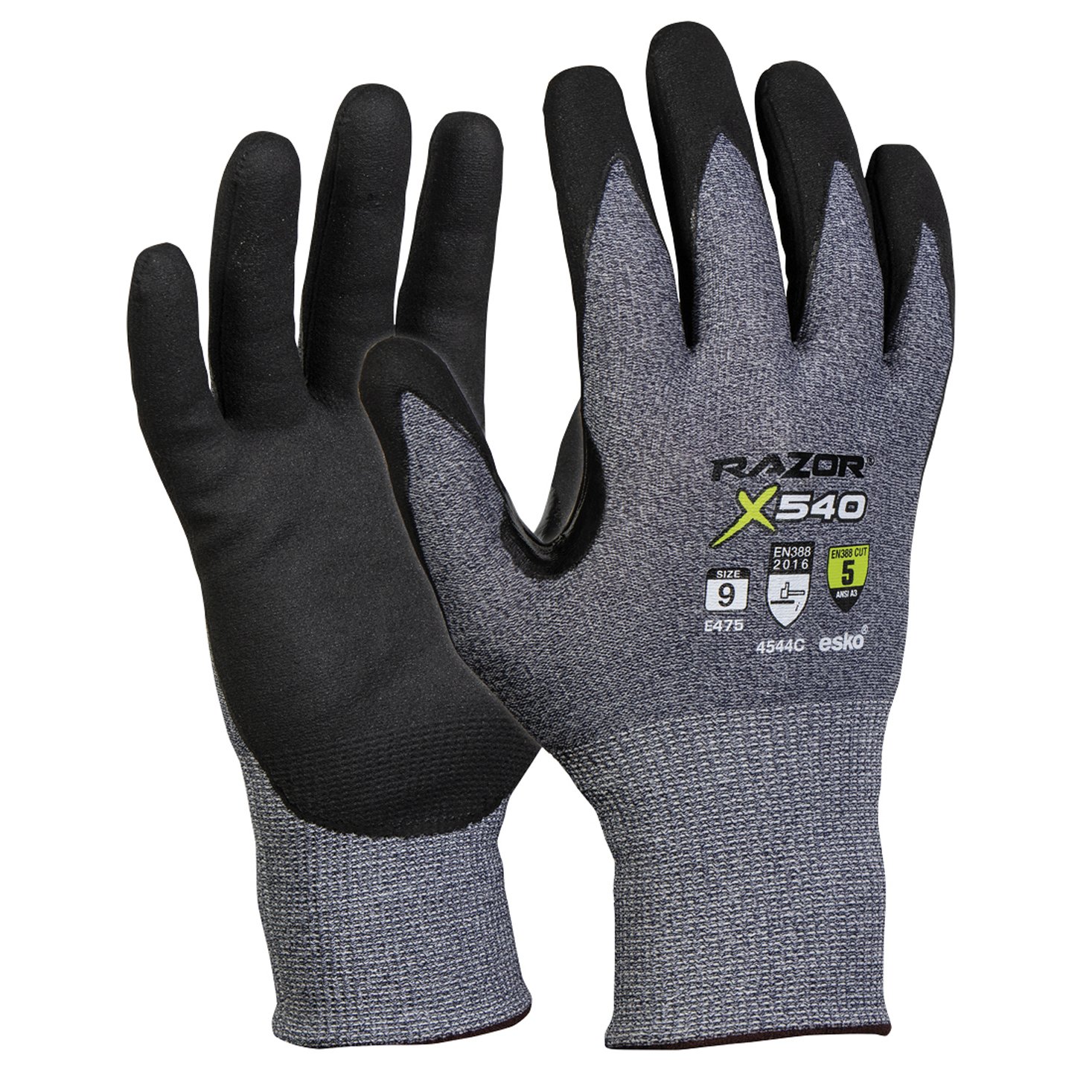 Esko Razor X540 Cut 5 Black Nitrile Foam Coating Size 11 (2XL)