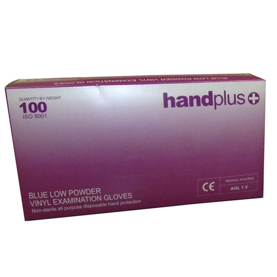 box100 HandPlus Blue Nitrile Low Powder Gloves