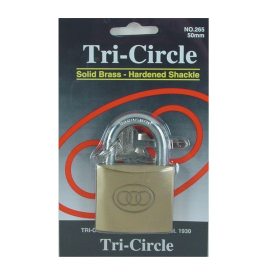 50mm TRI-CIRCLE BRASS PADLOCK