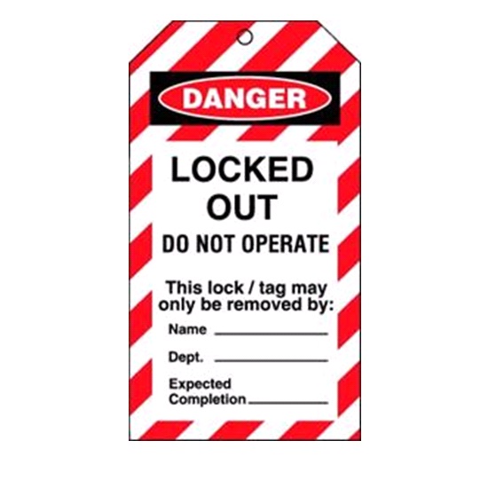 pkt25 “LOCKED OUT” DO NOT OPERATE LOCKOUT TAGS