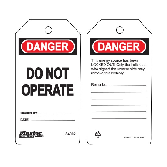 Danger Do Not Operate Safety Tags (6pk)