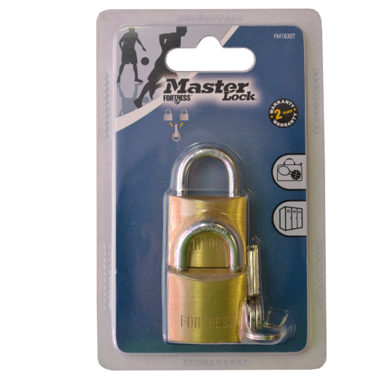 P/LOCK BRASS FORTRESS 30MM 2PK