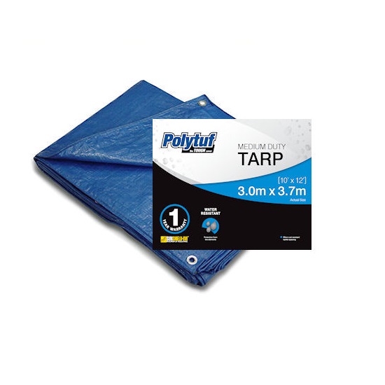 3.0m x 3.6m Blue Polytuf Medium Duty Tarp