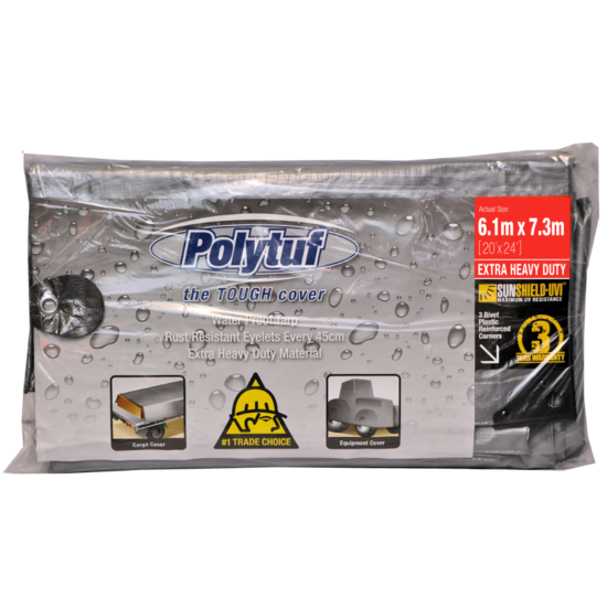 Tarp 6.1m x 7.3m Extra Heavy Duty Silver/Black