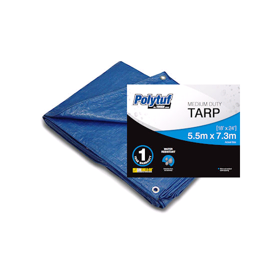 Tarp 5.5m x 7.3m Polytuf Medium Duty Blue