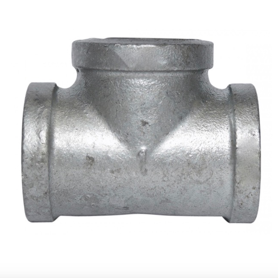 80NB BSPT Thread Malleable Tee HD Galvanised