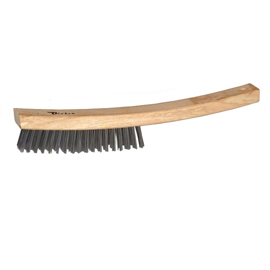 4 ROW 400 SCRATCH BRUSH w WOODEN HANDLE