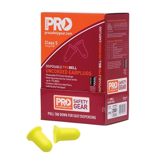 box200-EPYU PROBELL DISPOSABLE UNCORDED EAR PLUGS -27dB