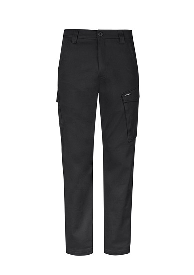 Mens Essential Basic Stretch Cargo Pants - Black