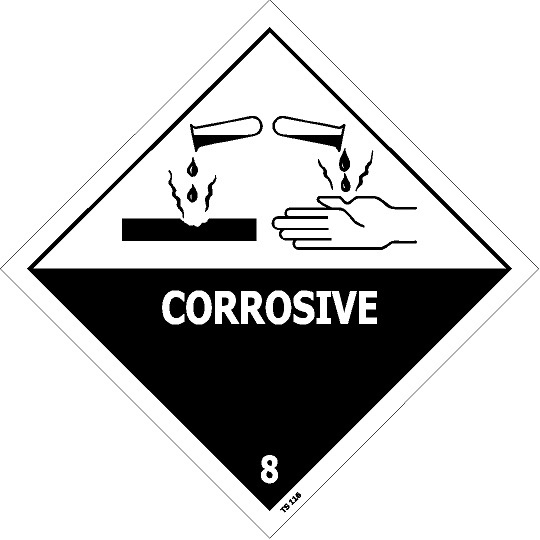 Sign “Corrosive” 250x250mm SA