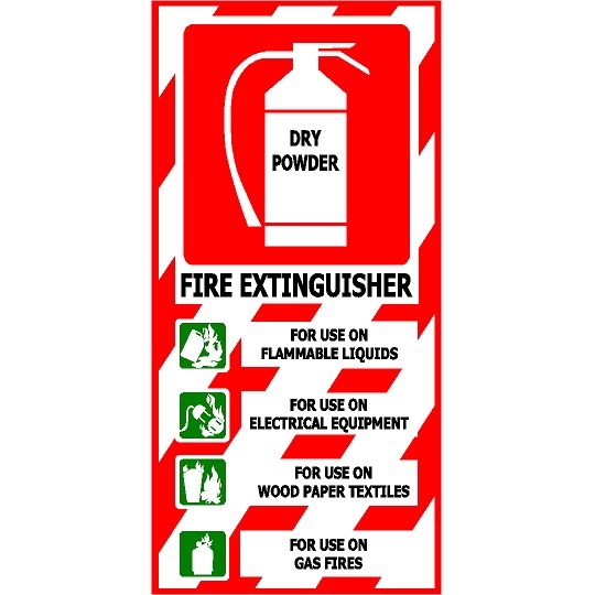 200x400mm “Dry Powder Fire Extinguisher” Blazon PVC Sign