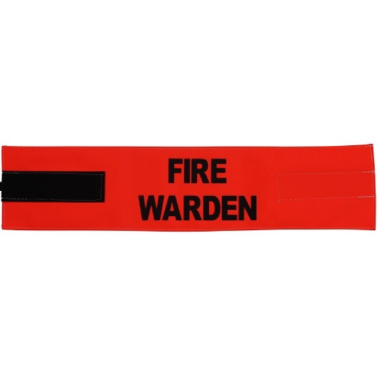 Sign “Fire Warden Arm Band Orange”  