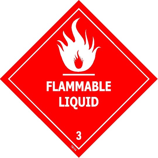 Sign “Flammable Liquid” 250x250mm SA