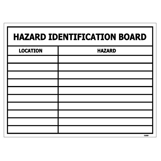 Sign “Hazard ID Board” 800x600mm ACM