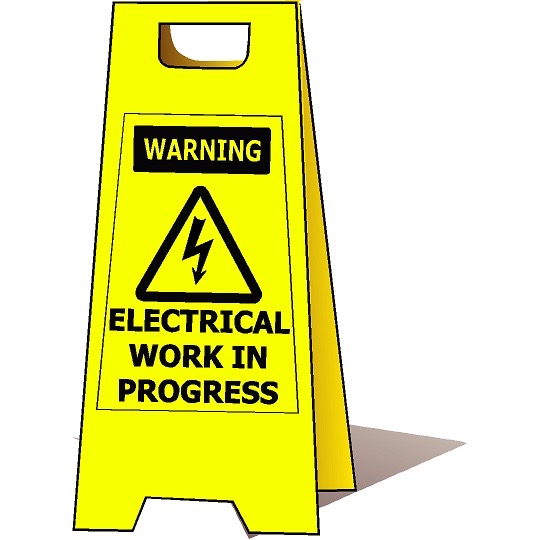 Floor Stand  “WARNING Electrical Work in Progress”