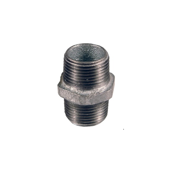 10NB BSPT Thread Malleable Hex Nipple HD Galvanised