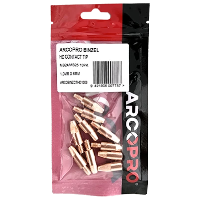 ARCOPRO BINZEL HD CONTACT TIP 0.8MM X 6MM MB24/25 10PK 
