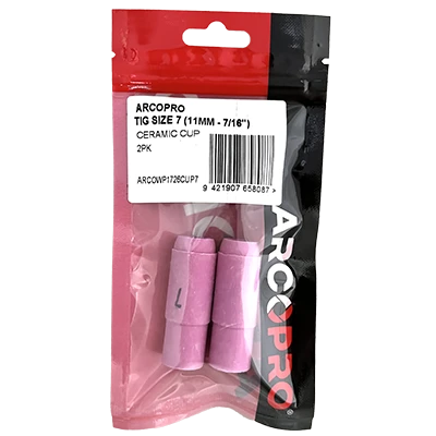 ARCOPRO TIG SIZE 7 11MM - 7/16 CERAMIC CUP 2PK